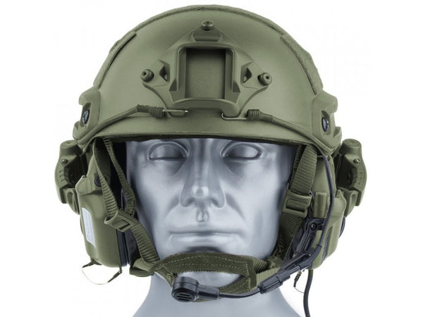 EARMOR M32X MOD4 Tactical Headset with Advanced Electronic Noise Reduction and Amplifying Pickup for RAC Rails (Foliage Green)