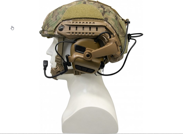 EARMOR M32X MOD4 Tactical Headset with Advanced Electronic Noise Reduction and Amplifying Pickup for RAC Rails (Coyote Brown)