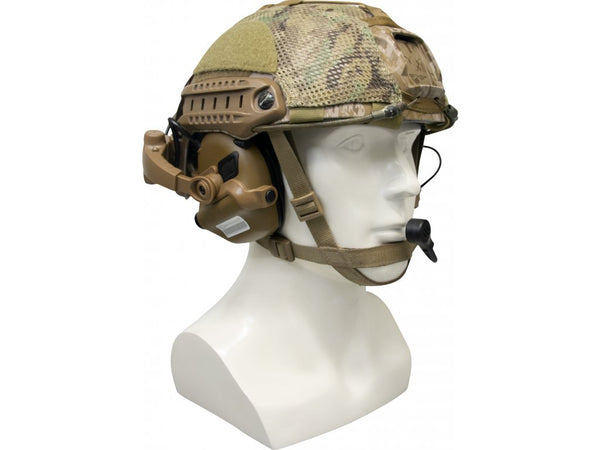 EARMOR M32X MOD4 Tactical Headset with Advanced Electronic Noise Reduction and Amplifying Pickup for RAC Rails (Coyote Brown)