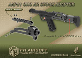 TTI Airsoft AAP-01 CNC AR Stock Adapter (Black)