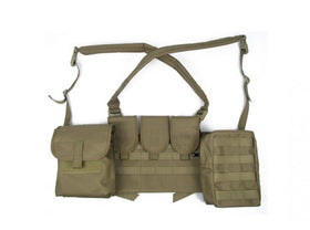 King Arms MPS AK Chest Magazine Carrier Set (Tan)