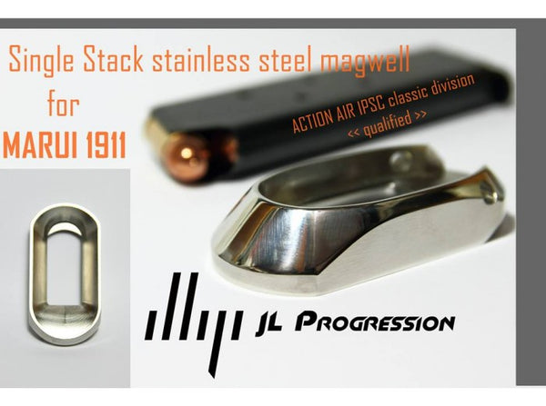 JLP - CNC stainless steel magwell for MARUI 1911 single stack series