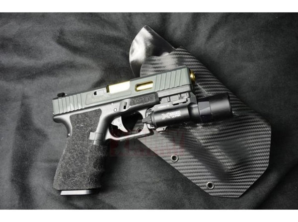 Bunny Custom - Kydex Holster for KJ Glock23 / Glock 19 with X300 Light (Black Carbon Texture)