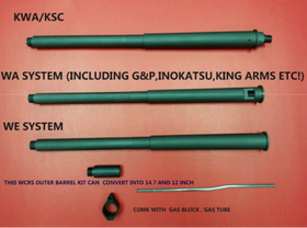 ANGRY GUN WCRS OUTER BARREL KIT (INCLUDE DUMMY GAS BLOCK, GAS TUBE) KWA/KSC GBB VERSION