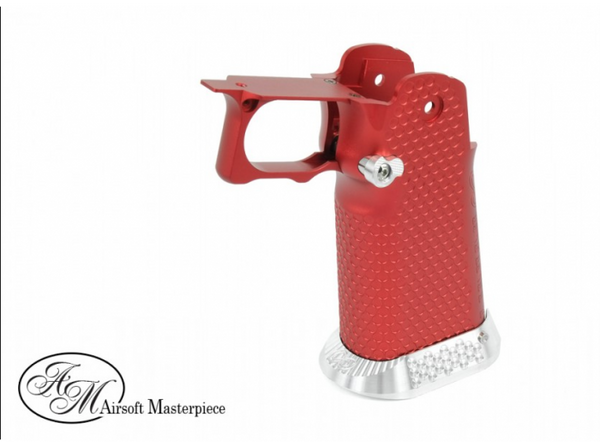 Airsoft Masterpiece Aluminum Grip for Hi-CAPA Type 1 (Red with Silver)