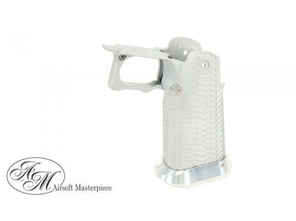 Airsoft Masterpiece Aluminum Grip for Hi-CAPA Type 11 (CK Ver. with STI Mag Release, Silver)