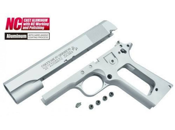 Guarder Aluminum Slide & Frame for Tokyo Marui Series'70 and M1911 (With Marking/Silver)