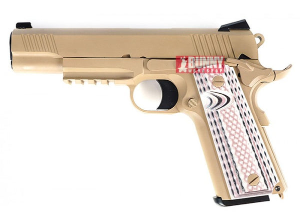WE - M45A1 Marines CQBP Metal GBB Pistol Airsoft (Tan) (1911)