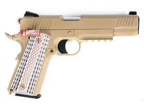 WE - M45A1 Marines CQBP Metal GBB Pistol Airsoft (Tan) (1911)