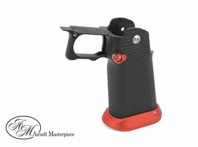 Airsoft Masterpiece Aluminum Grip for Hi-CAPA Type 1 (Black with Red)