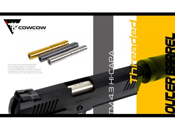 COWCOW Tech A01 Silencer Adapter for Tokyo Marui Hicapa Series GBB Pistol (Gold)