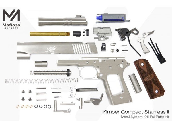 Mafioso Airsoft CNC M1911 Kimber Compact Stainless II Complete GBB Kit (Stainless Steel)