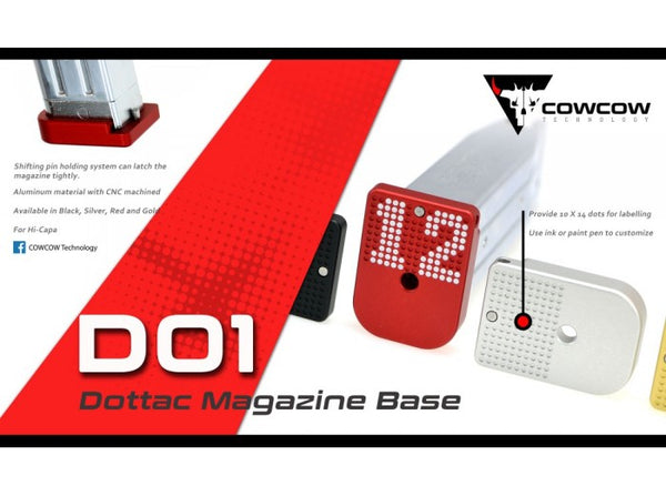 COWCOW Tech D01 Dottac Magazine Base for Tokyo Marui Hi-CAPA GBB Series (Red)