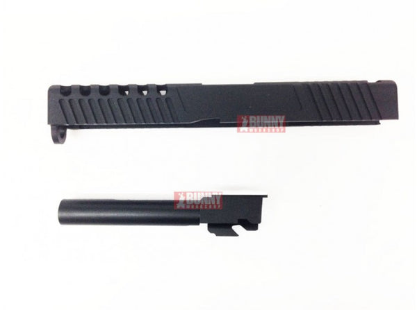 Thunder airsoft - Aluminum CNC Slide for Marui & WE Glock 17 (Black)