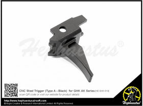 Hephaestus - CNC Steel Trigger (Type A - Black) for GHK AK Series