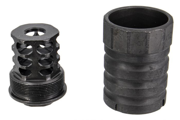 Daruma custom - 360 X 12 Muzzle Brake with Blast Shield 14mm CCW for Airsoft AK AEG & GBB Series