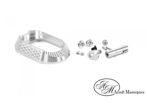 Airsoft Masterpiece Aluminum Grip for Hi-CAPA Type 1 (Naked Silver)