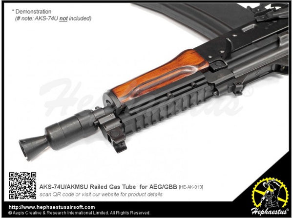 Hephaestus - AKS-74U/AKMSU Railed Gas Tube for AEG/GBB