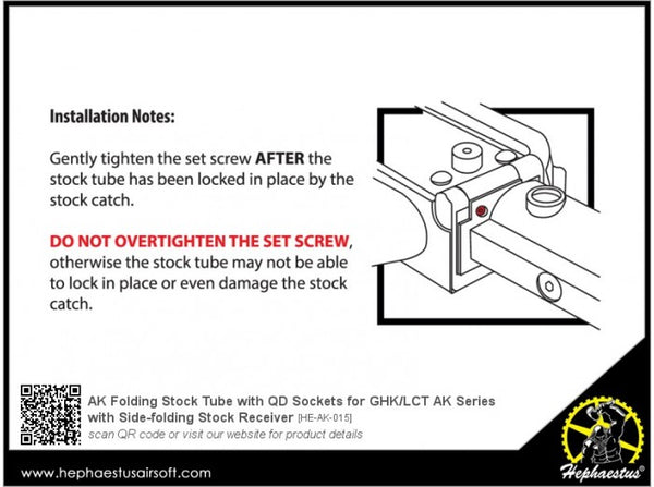 Hephaestus AK Folding Stock Tube with QD Sockets for GHK / LCT Side-Folding Stock Receiver AK Series