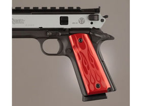 Hogue Govt. Model Flames Aluminum - Red Anodized for 1911