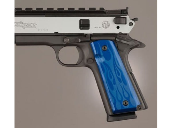 Hogue - Govt. Model Flames Aluminum - Blue Anodized for 1911