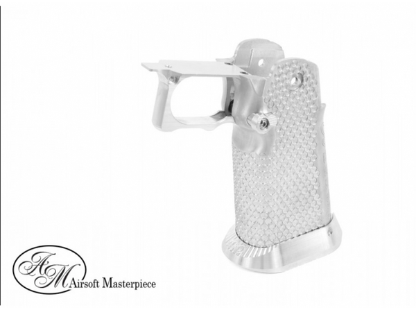 Airsoft Masterpiece Aluminum Grip for Hi-CAPA Type 1 (Naked Silver)