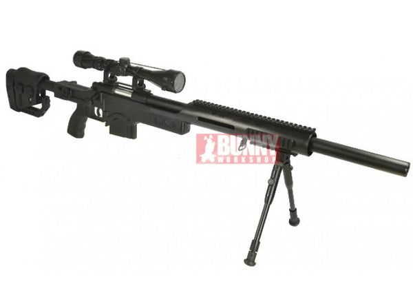 WELL - MB4410D Air-cocking Sniper Rifle w/ Scope & Bipod (Black)