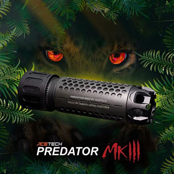 Acetech Predator MKIII Silencer M14 CCW with Blaster M Tracer Inside (Black) (Flame Effect)