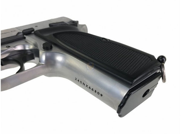 WE Browning Hi-Power MK3 MKIII GBB Pistol Airsoft (Silver / Custom Marking)
