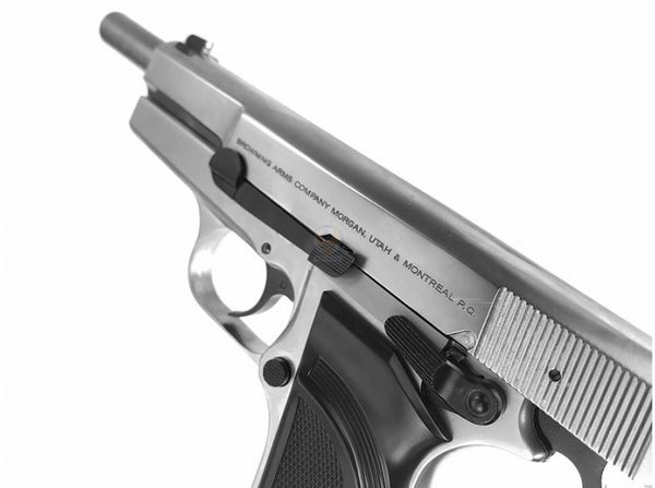 WE Browning Hi-Power MK3 MKIII GBB Pistol Airsoft (Silver / Custom Marking)