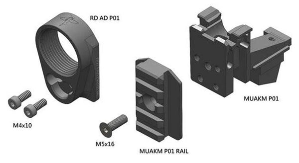 EMG Rifle Dynamic Airsoft AK to M4 Stock Adaptor Assemble for Marui TM AKM GBBR