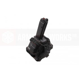 Armorer Works AW Custom  Adaptive Drum Magazine for AW / WE / Marui G Model 17, 18 GBB System Spec ( Black )