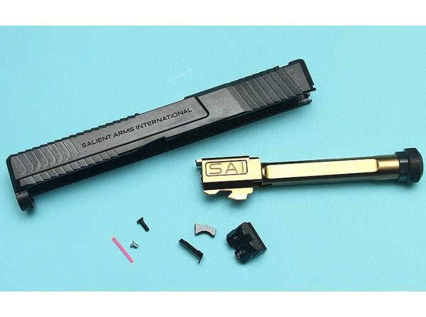 EMG SAI Steel Blu Slide Kit With Gold Outer Barrel (by G&P)